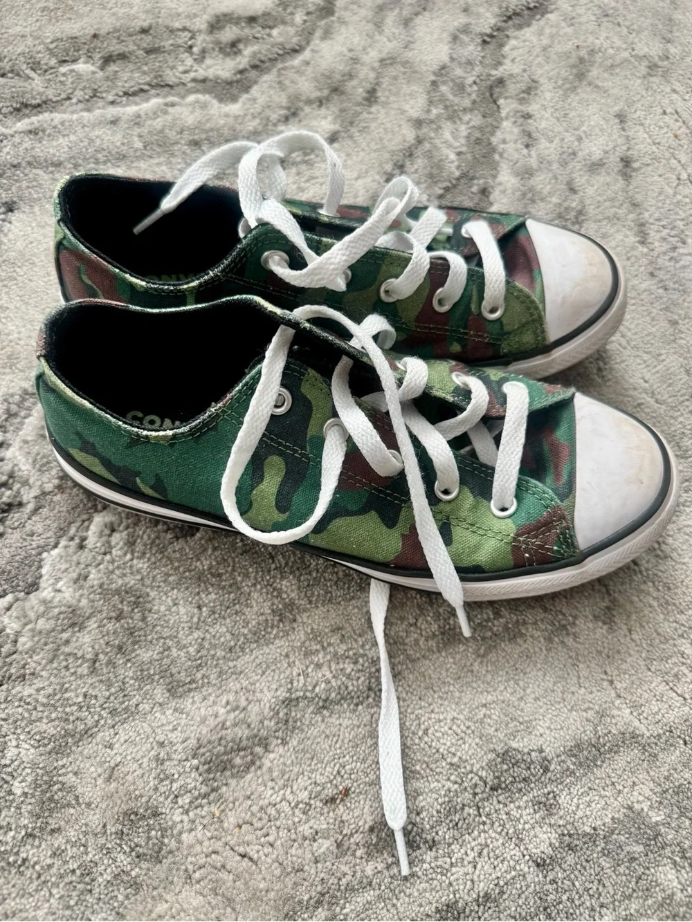 Converse Kids Low Top Camouflage Sneakers - Green/Black